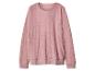Een roze badstof sweatshirt met lange mouwen en een ronde hals.