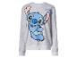 Grijze trui met lange mouwen met een blauwe Stitch-afbeelding en het woord 'Stitch'.