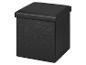 Pouffe de rangement en similicuir noir