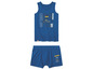 Een blauwe LEGO Ninjago tanktop en onderbroek voor jongens.