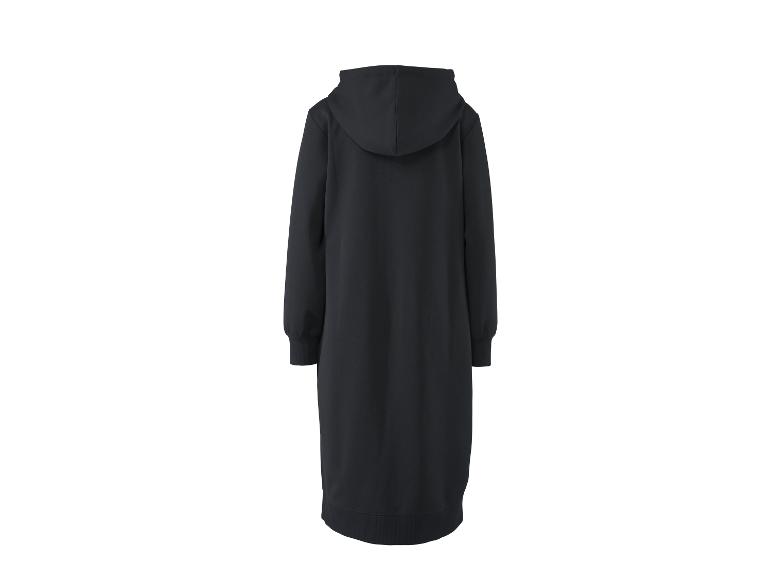 Zwarte lange hoodie jurk, achterkant