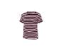 Roze en bruin gestreept T-shirt met korte mouwen en geborduurd hart.