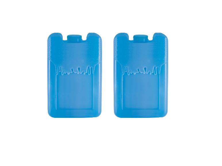 Twee blauwe koelelementen voor koeltas