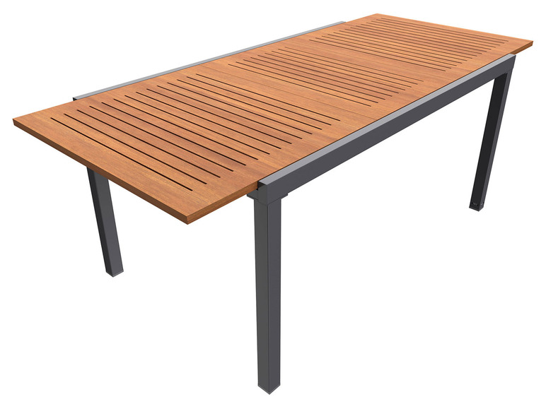 Aller en mode plein écran LIVARNO home Table de jardin en aluminium »Valencia«, plateau en bois extensible - Photo 6