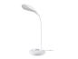 Lampe de bureau LED blanche avec col flexible et base de contrôle tactile colorée