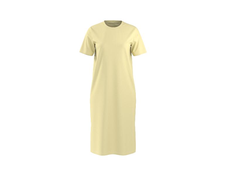 Robe t-shirt longue jaune clair à manches courtes