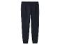 Pantalon de survêtement bleu marine avec taille et poignets élastiques, une poche arrière.