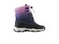 Botte d'hiver enfant rose et violette avec lacets.