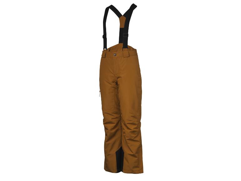 Pantalon de ski marron avec bretelles.