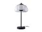 Lampe de table noire avec abat-jour opalin.