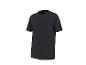 T-shirt noir à manches courtes avec un petit logo sur la manche.