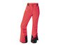 Een roze ski-broek met een zwarte tailleband.