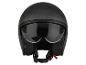 Zwarte open motorhelm met transparant vizier