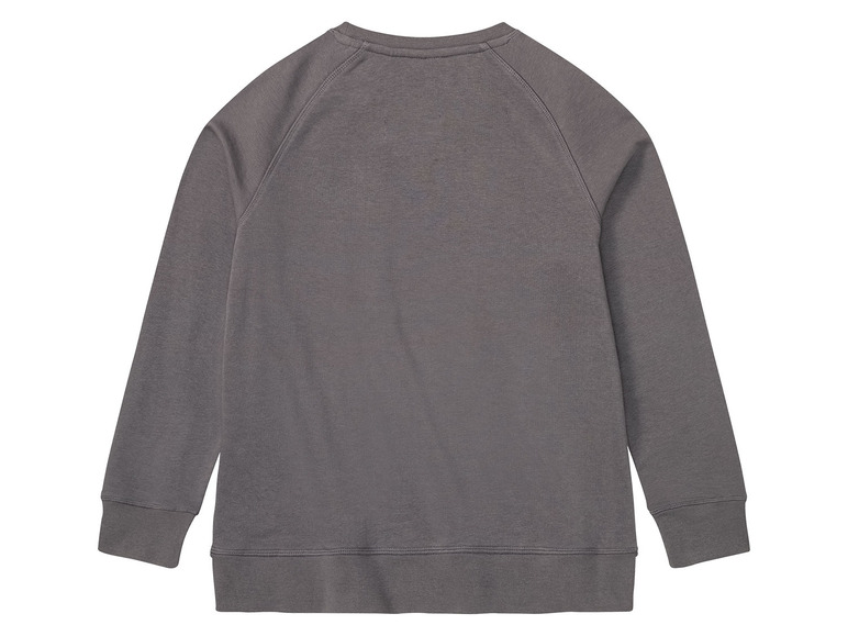 Sweat-shirt gris à manches longues.