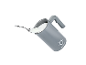 Een grijze SilverCrest melkopschuimer met melkschuim op een lepel.