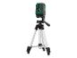 Groene laser waterpas van Parkside op een statief.