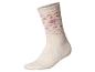 Chaussette beige clair avec motif jacquard rose