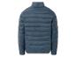 Een donkerblauwe winterjas met rits.