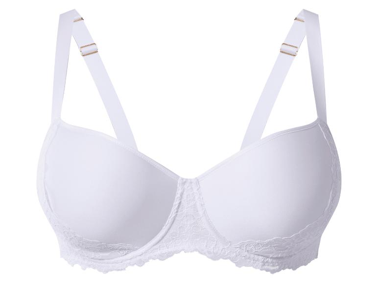 Soutien-gorge blanc avec détails en dentelle et bretelles réglables