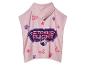 Roze badcape met capuchon, "Take Flight" print, vogels en dierenpootjes.