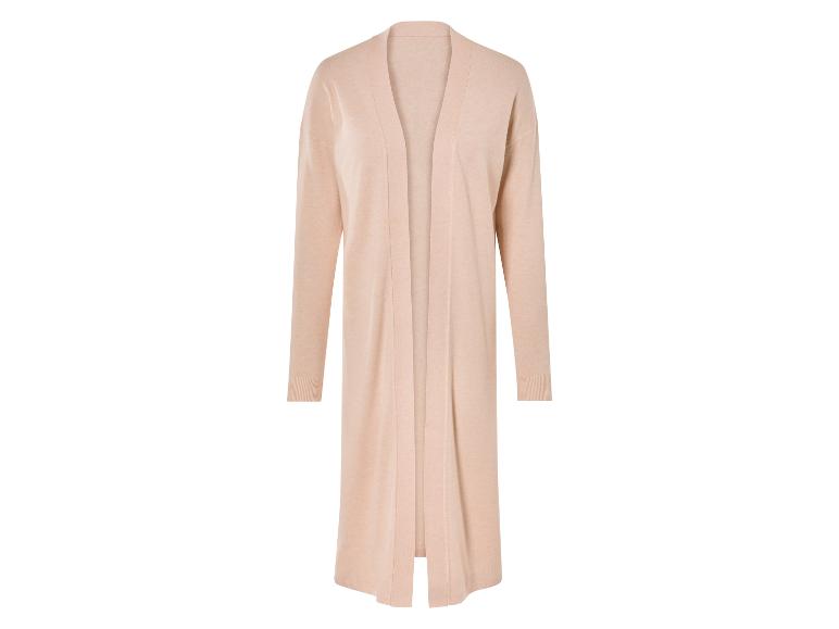 Een roze gebreide cardigan voor dames.