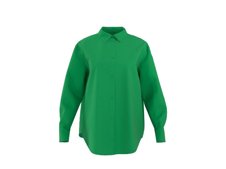 Chemise verte à manches longues pour femme avec boutons