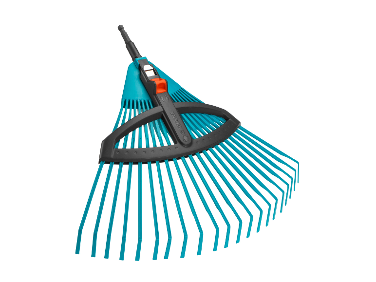 Râteau de jardin Gardena bleu : outil de jardinage pratique.