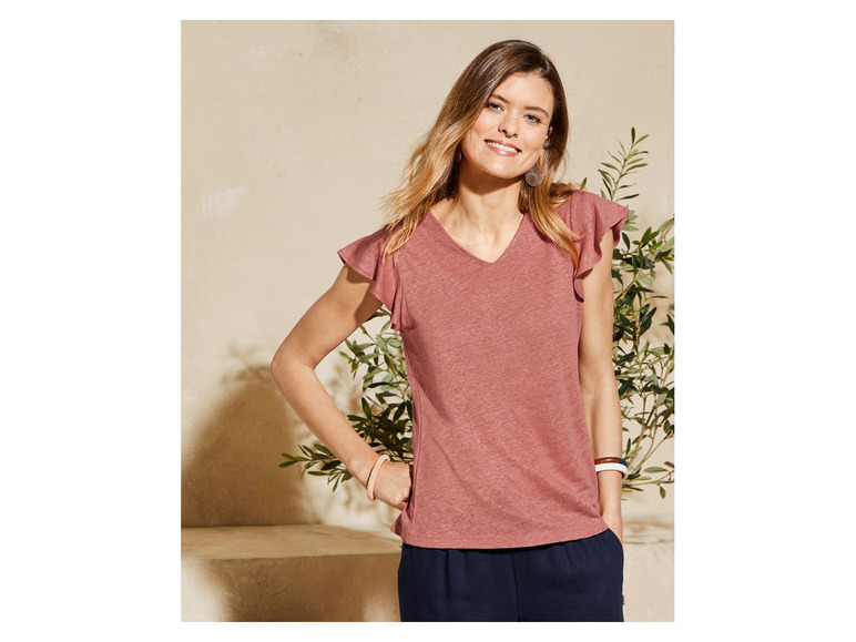 Ga naar volledige schermweergave: esmara® Nonchalant linnen T-shirt - afbeelding 17
