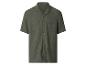 Donkergroen casual herenshirt met korte mouwen en een gestructureerde stof