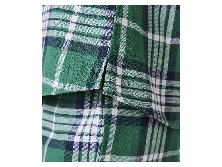 Groen en wit geruit overhemd met een zijsplit.