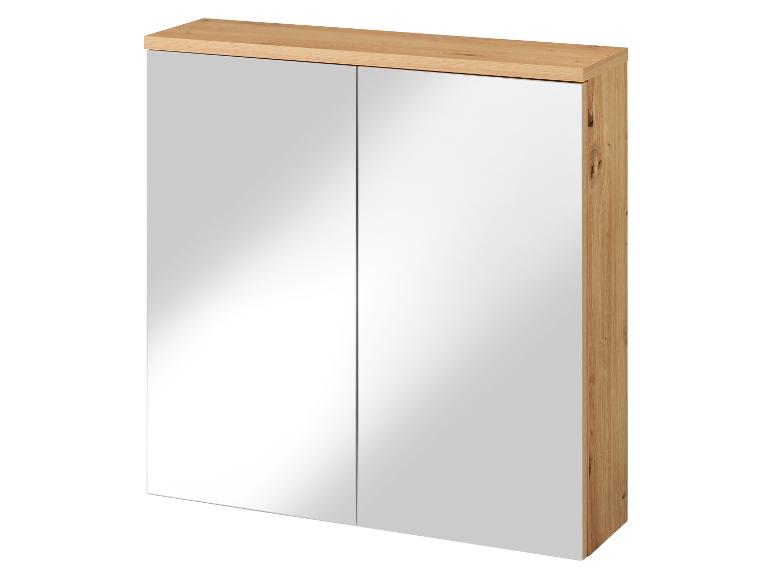Armoire de toilette à deux portes avec cadre effet bois