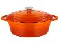 SilverCrest oranje gietijzeren pan met deksel.