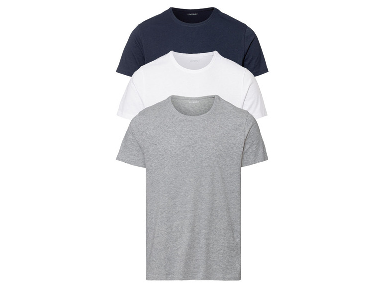 Ga naar volledige schermweergave: LIVERGY Set van 3 t-shirts van een katoenmix - afbeelding 2