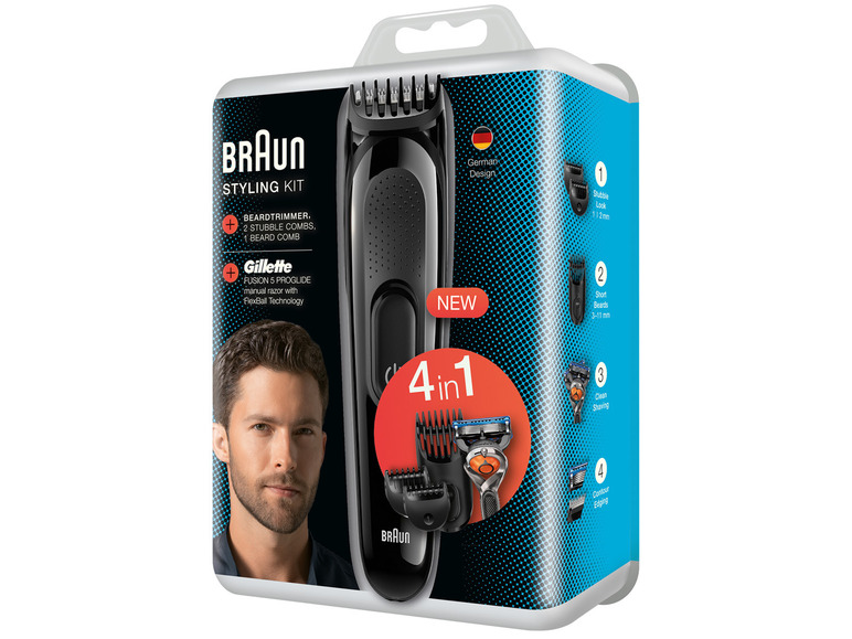 Ga naar volledige schermweergave: BRAUN 4-in-1 haar- en baardtrimmer SK3000 - afbeelding 1