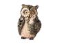 Figurine de hibou avec un bébé hibou, aux détails complexes et tons terreux.