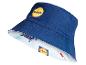 Bob Lidl bleu réversible, motif charriot.