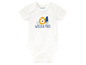 Un body blanc pour bébé avec un lion et le texte 'Wild & Free'.