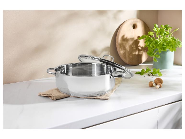 Roestvrijstalen kookpan met glazen deksel, 1,4 l / 16 x 13 cm, universele kookpan met handgrepen, pan voor noedels, soepen, sauzen, aardappelen voor