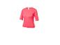 Koraalkleurig dames T-shirt met korte mouwen en geribbelde textuur