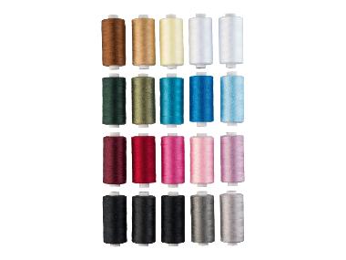 CRELANDO® Set de fils à coudre tout-aller, 20 pièces