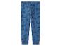 Blauwe kinder joggingbroek met skateboardpatroon