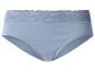 Lichtblauwe damesonderbroek met kanten rand aan de taille.