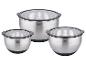 Trois bols en acier inoxydable GSW avec couvercles.