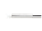 Zilveren metalen buis met witte uiteinde.