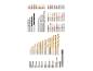 Set boorbits en schroefbits, inclusief boren voor hout, metaal en beton.