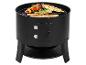 Zwarte barbecue met vlees- en groentespiesen
