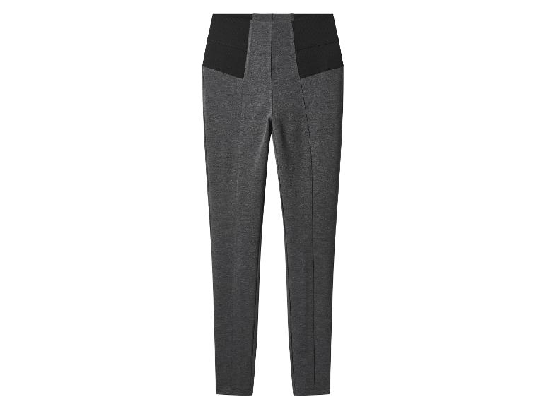 Donkergrijze hoog getailleerde broek met zwarte details