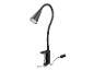Zwarte bureaulamp met flexibele arm en klembevestiging