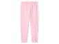 Pantalon de jogging rose clair avec taille et chevilles élastiques.