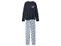 Pyjama homme Stitch avec un t-shirt à manches longues bleu marine et un pantalon imprimé.